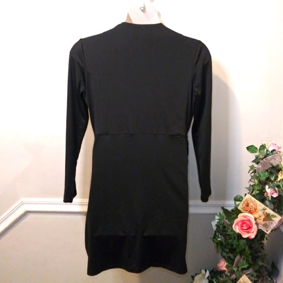 Grace Karin 2X Black Ruched Bodycon Cocktail/Special Occasion Little Black Dress - Picture 5 of 9